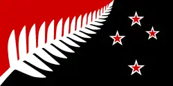"Silver Fern" (Black, White & Red) by Kyle Lockwood (2015)
