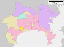 Location of Nakai in Kanagawa Prefecture
