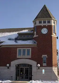 Naperville Township office at the corner of Water and Webster Streets