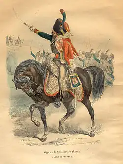 Mounted chasseur officer.