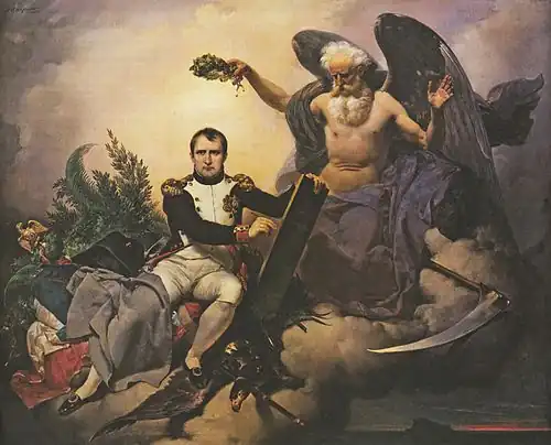 Napoleon, Crowned by Time, Writes the Civil Code by Jean-Baptiste Mauzaisse