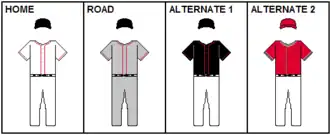 An illustration showing baseball uniforms