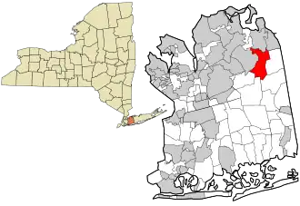 Location in Nassau County and the state of New York