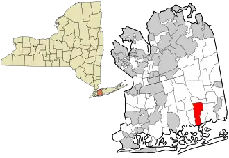 Location in Nassau County and the state of New York.