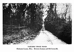 Natchez Trace Road near Lorman and Old Greenville, photographed c. 1938