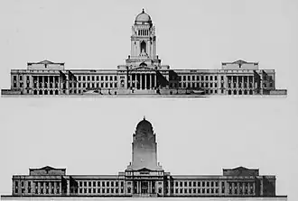 Watanabe Fukuzo's winning design in the National Diet Building design competition (1920)