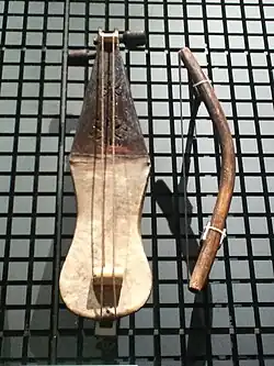 Morocco, 1991. Maghreb rebab or Rabab Andalusiyyah (Andalusian Rabab), brought to North Africa from The Iberian Peninsula after Reconquista