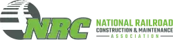 Circle with railroad tracks and "NRC" in bright green