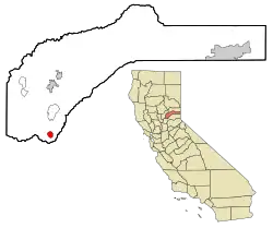 Location in Nevada County and the state of California