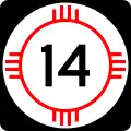 State Road 14 marker