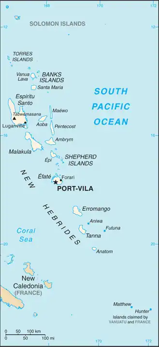 Map of Vanuatu