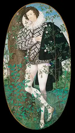 Nicholas Hilliard's Young Man Among Roses; 1587.[67]