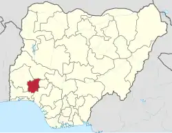 Location of Osun State in Nigeria