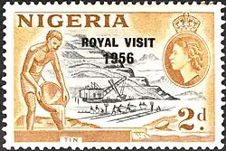 Overprinted to mark the Queen's visit in 1956