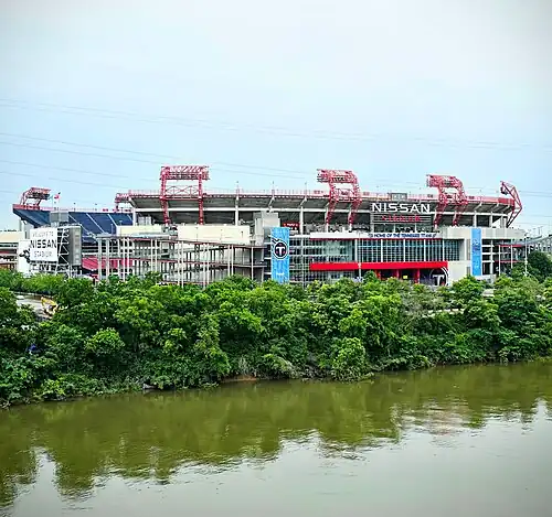 External view of the Nissan Stadium