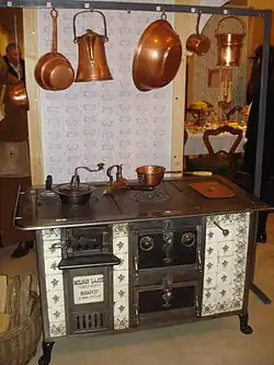A 19th-century stove made in Budapest exhibited in the Međimurje County Museum, Croatia