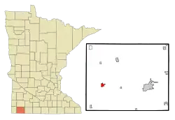 Location of Adrian, Minnesota
