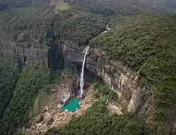 NohKaLikai Falls Aerial View.