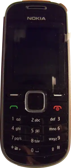 Front fascia of the black-coloured Nokia 1661