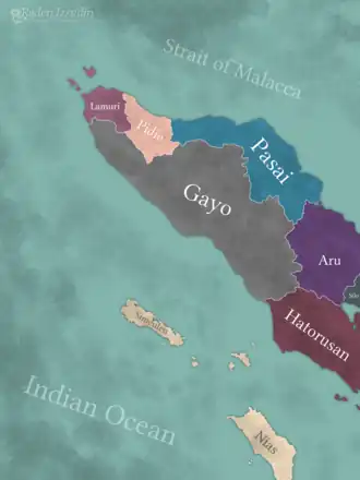 Map of Pasai, at today's Lhokseumawe of Sumatra, Aceh province.