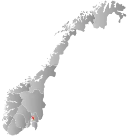 Oslo highlighted in red in Norway