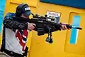A Norwegian practical rifle shooter at the 2017 IPSC Rifle World Shoot in Russia