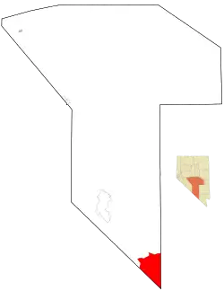 Location of Pahrump in Nye County