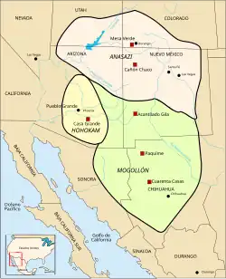 Map portraying ancestral Hohokam lands circa 1350