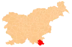 Location of the Municipality of Črnomelj in Slovenia