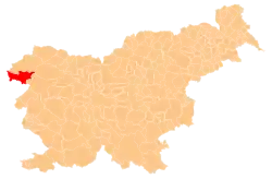 The location of the Municipality of Kobarid