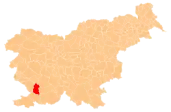 Location of the Municipality of Divača in Slovenia