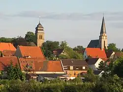 catholic church (left) and protestant church (right)