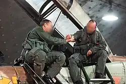 Mission accomplished, an F-16I pilot and his navigator (WSO)