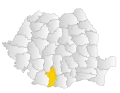 Map of Romania highlighting Olt County
