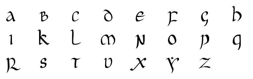 a uncial alphabet