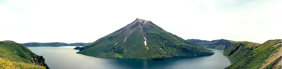 View of Krenitsyn Peak from the rim of Tao-Rusyr Caldera