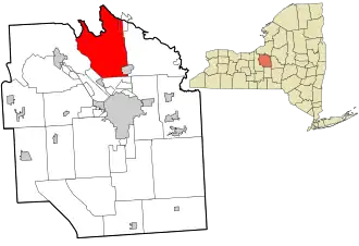 Location in Onondaga County and the state of New York.
