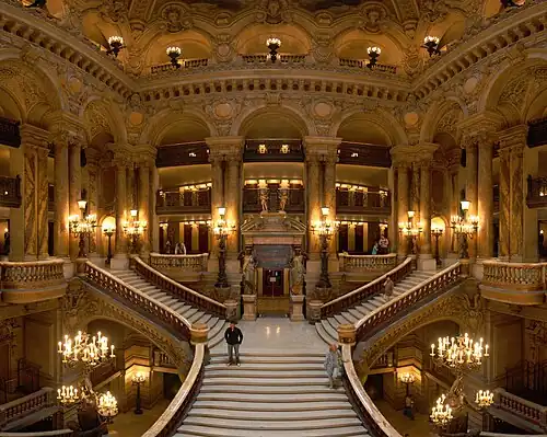 The grand staircase of the Palais Garnier