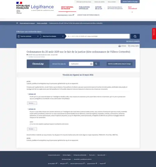 Articles 110 and 111 of the ordinance on Légifrance