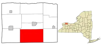 Location in Orleans County and the state of New York.
