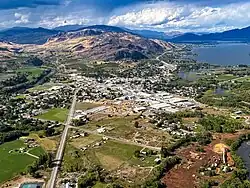 View of Oroville, Washington and Osoyoos Lake, looking north towards Canada.