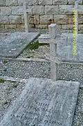 Orthodox (front) and Catholic (rear) gravestones at Monte Cassino