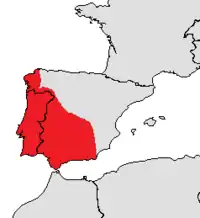 Native distribution map of the Iberian rabbit subspecies