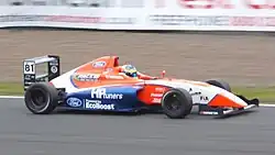 Piastri driving the Mygale M14-F4 during the 2017 F4 British Championship