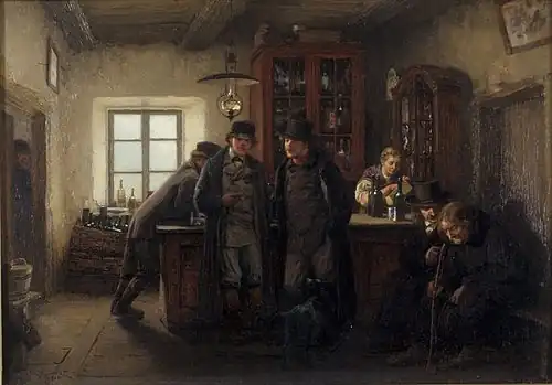 Farmers in an inn, by Oskar Hoffmann (1851–1912)
