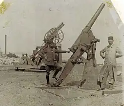A Turkish gun converted to anti-aircraft use.