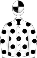 White, Black spots, quartered cap