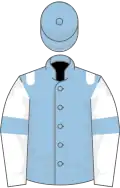 Light blue, white epaulets, white sleeves, light blue armlets