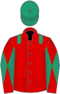 Red, Emerald Green epaulets, diabolo on sleeves, Emerald Green cap