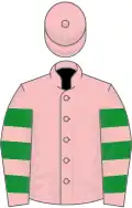 Pink, green hooped sleeves